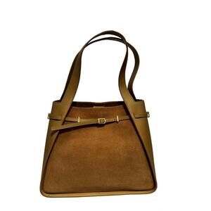 NEW SIMKHAI women's cleo suede tote bag in camel